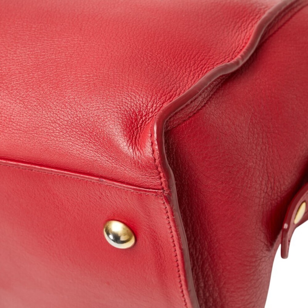 Saint Laurent Cabas Handbag Shoulder Bag Red Leather - Picture 7 of 9